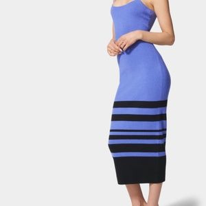 BEBE STRIPED MIDI DRESS, NEW WITH TAGS